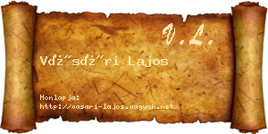 Vásári Lajos névjegykártya